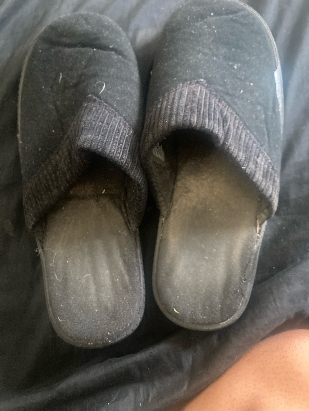 Black Slip-On Indoor Slippers